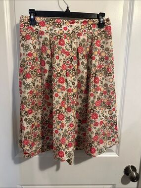 Floral Circle Skirt in Cream and Pink